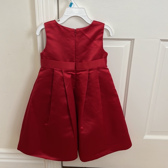 Red satin little girl’s dress size 3/3T. No stains. Green dog brand. - Picture 2 of 2